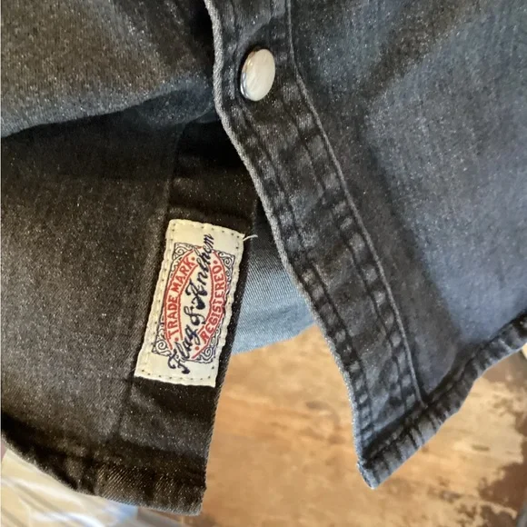 Flag & Anthem Shirt Mens XL Western Snap Button Long Sleeve Casual - Picture 5 of 12